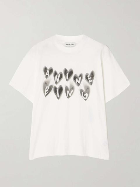 Printed cotton-jersey T-shirt White