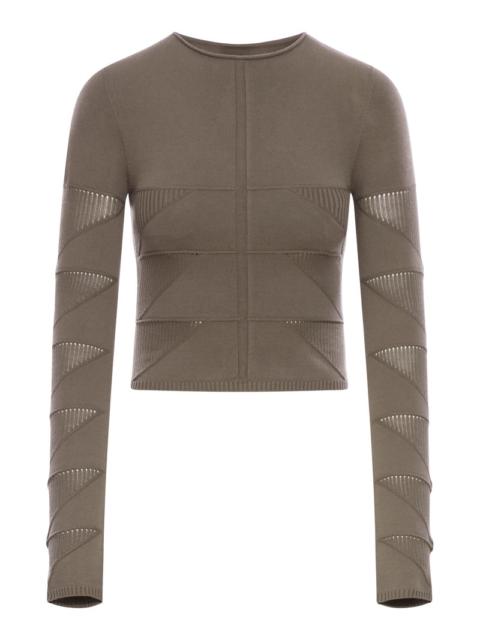 Rick Owens Women Viscose Sweater With Ribbed Workmanship