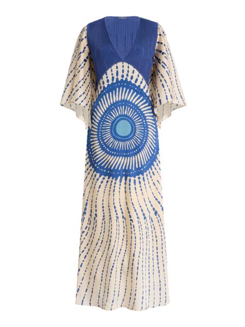 ALEXIS Matani Printed Satin Maxi Dress blue
