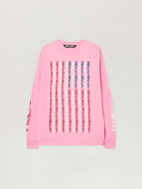 Palm Angels Flames Flag Long Sleeve T-Shirt