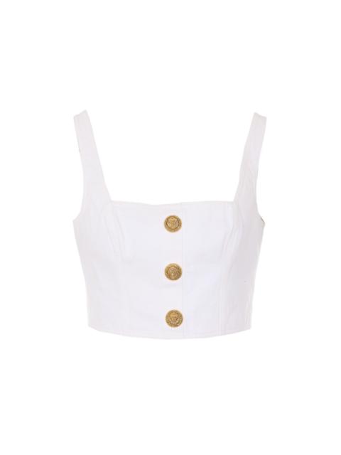 Balmain Balmain Women Buttoned Denim Top