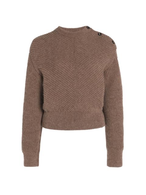 Bottega Veneta Alpaca Chevron Sweater brown
