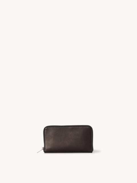 The Row Large Zip Wallet in Leather