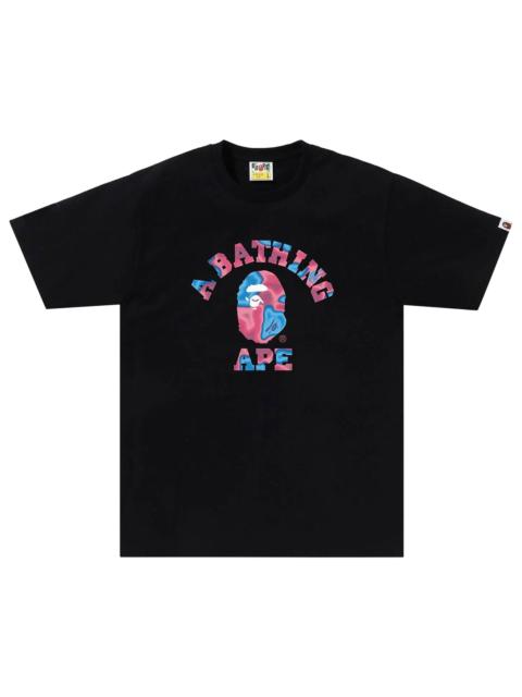 A BATHING APE® BAPE Liquid Camo College Tee 'Black/Pink'