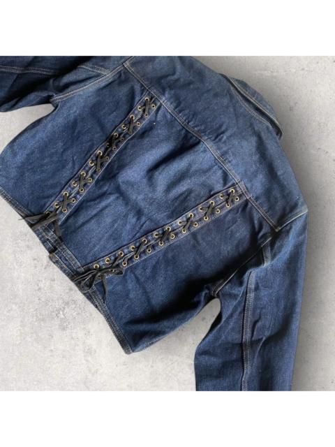Jean Paul Gaultier Back Lace Up Cropped Denim Jacket