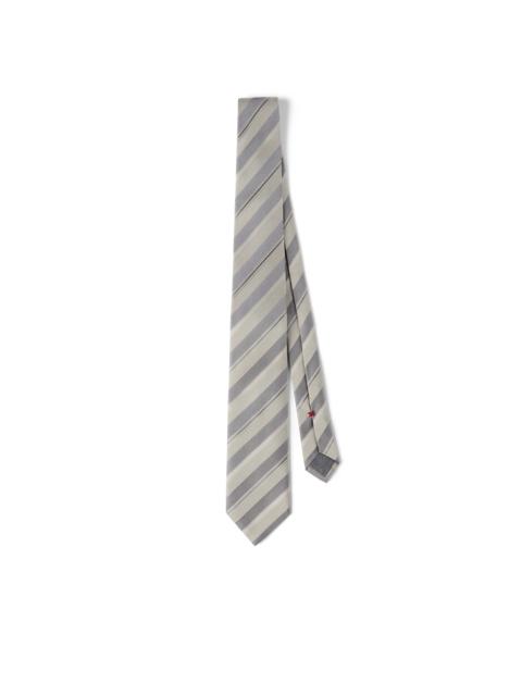 Brunello Cucinelli Brunello Cucinelli Striped silk necktie in Khaki at Nordstrom
