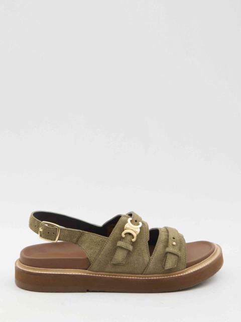 【CELINE】TIPPI TRIOMPHE SANDALS●35981512015KL CELINE - TIPPI TRIOMPHE SANDAL IN SUEDE CALFSKIN - | CELINE