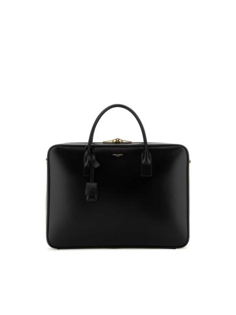 SAINT LAURENT Saint Laurent Black Leather Large Sac De Jour Handbag