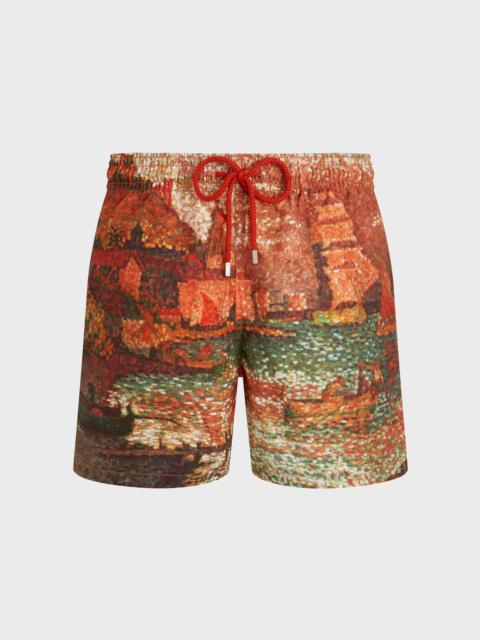 Vilebrequin Men 360 Swim Trunks Sortie Du Port De St Tropez - Vilebrequin x Paul Signac