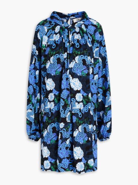 DIANE VON FURSTENBERG Silka cutout printed crepe mini dress