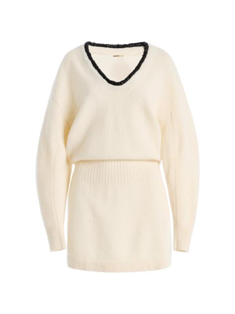 ALEXIS Colby Wool-Blend Sweater Mini Dress neutral