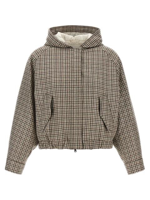 Brunello Cucinelli Brunello Cucinelli Women 'Shiny Zipper Pull' Check Jacket