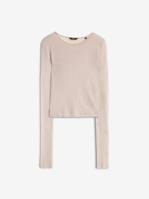 7 For All Mankind Long Sleeve Crew in Plum