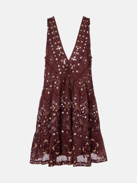 juliet dunn Embroidered cotton minidress