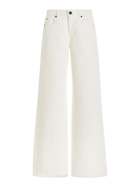 SLVRLAKE Mica Mid-Rise Wide-Leg Jeans white