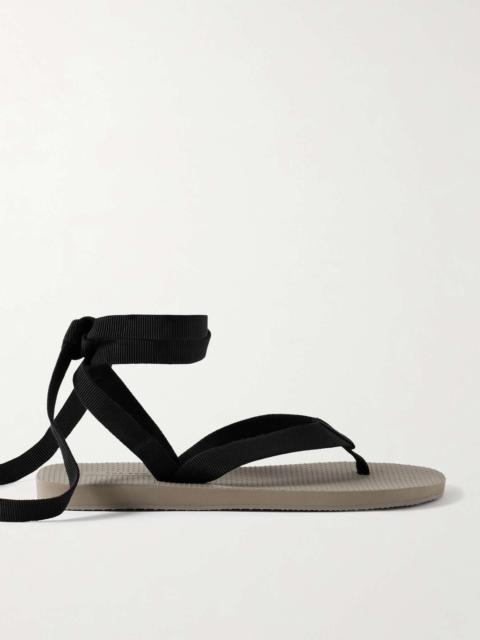 Dune Knot cotton-blend grosgrain sandals Gray