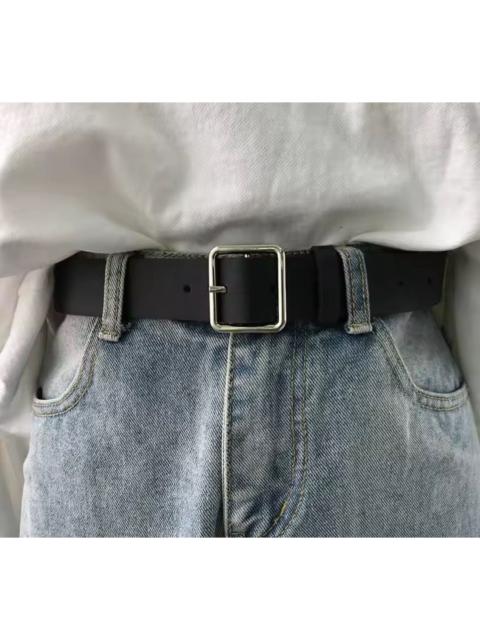 Other Designers Japanese Brand - Classic PU Leather Belt - 3cm Width, Silver Buckle