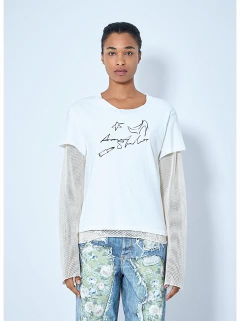 Acne Studios Acne Studios Women Layered Mesh Sleeve T-Shirt