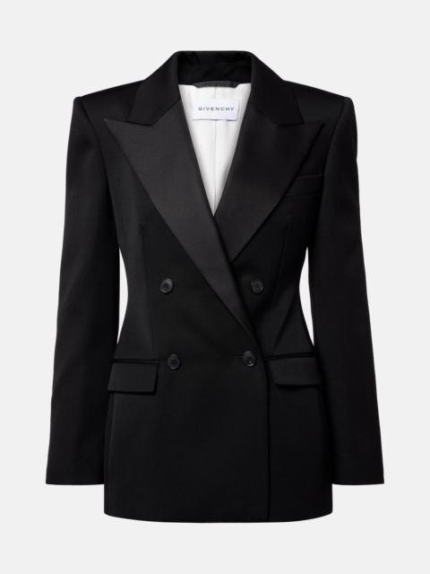 Givenchy Double-breasted satin-trimmed wool blazer