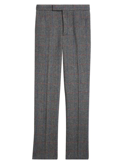 Thom Browne Thom Browne Classic Fit Hunting Herringbone Tweed Backstrap Trousers in Dark Grey at Nordstrom