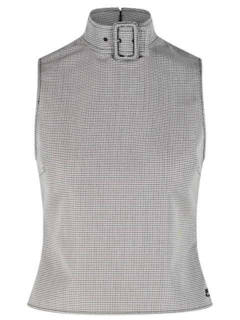 courrèges Courreges 'Buckle' Tank Top In Beige Wool Blend Women