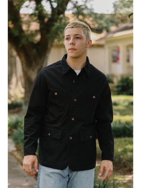 Iron Heart 10OZ KURASHIKIZOME® ORGANIC COTTON DUCK CHORE JACKET - BLACK IHJ-148-BLK