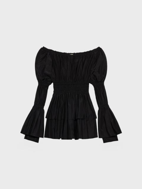 Blumarine COTTON DRESS WITH RUFFLES AND GATHERING