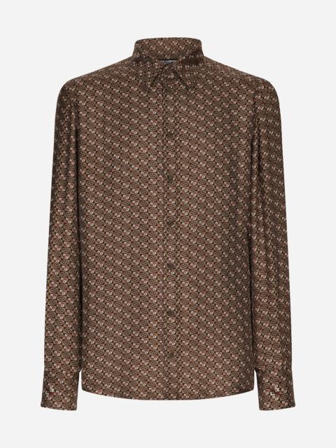 Dolce & Gabbana Silk Martini-fit shirt with tie print