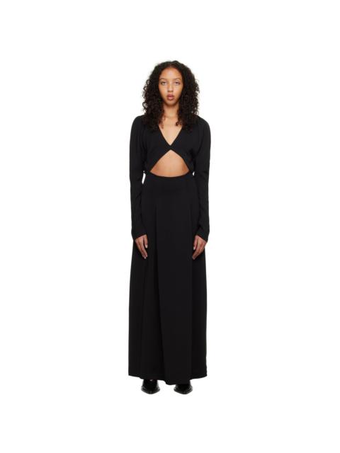 ESSE Studios Black Envelope Flume Maxi Dress