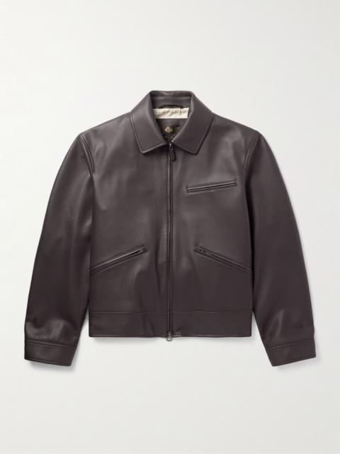 Loro Piana Gail Full-Grain Leather Jacket Dark brown