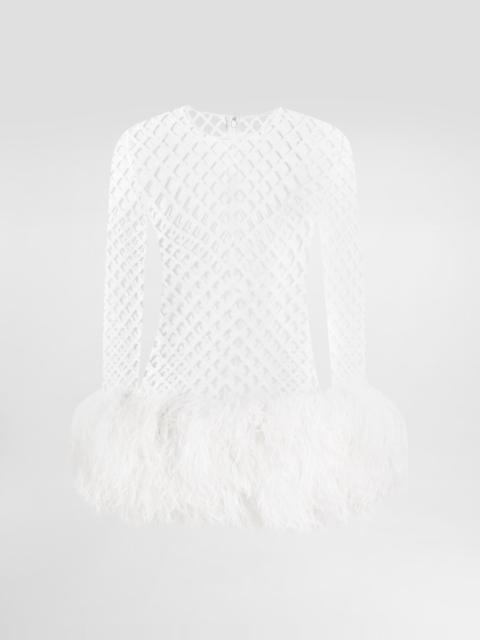 Dolce & Gabbana Short mesh dress with sequins