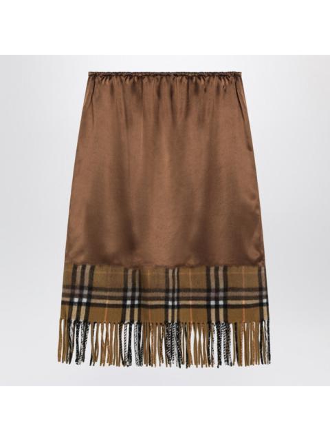 Burberry Satin Skirt With Check Panel Women