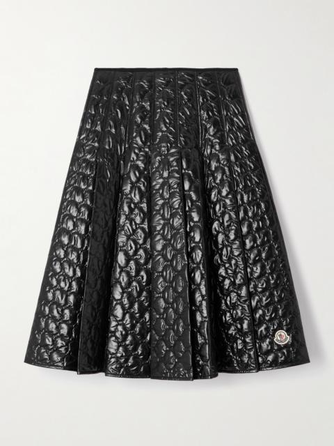 Moncler Appliquéd Pleated Quilted Padded Shell Skirt