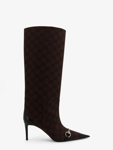 GUCCI Gucci Women Boots With Iconic Gg Canvas Horsebit