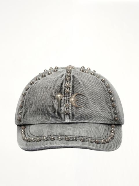 Thug Club Studded Denim Cap in Black