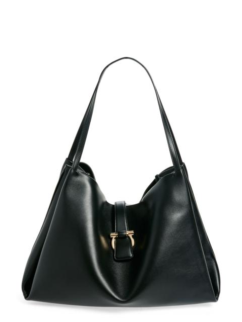 FERRAGAMO FERRAGAMO Medium Lily Leather Tote in Nero at Nordstrom