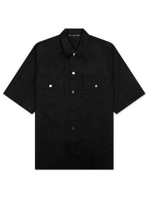 mastermind JAPAN S/S OXFORD SHIRT - BLACK