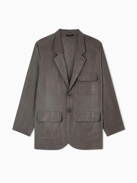 GIORGIO ARMANI WASHED SILK SINGLE-BREASTED JACKET