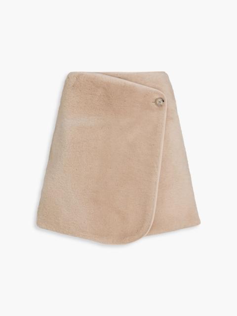 BY MALENE BIRGER Chani shearling mini wrap skirt