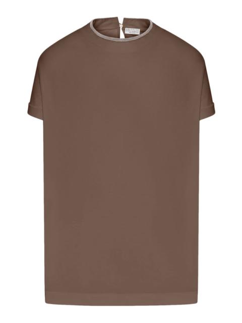 Brunello Cucinelli Brunello Cucinelli Women Jersey T-Shirt With Precious Faux Layering
