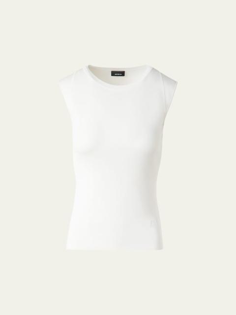 AKRIS Sleeveless Fitted Silk Knit Top