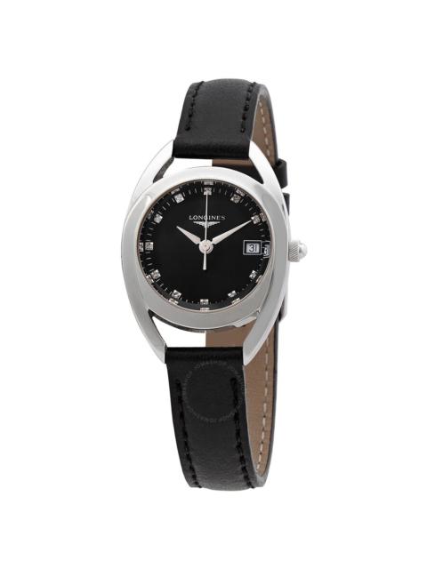 Longines Longines Equestrian Quartz Diamond Black Dial Ladies Watch L6.136.4.57.0