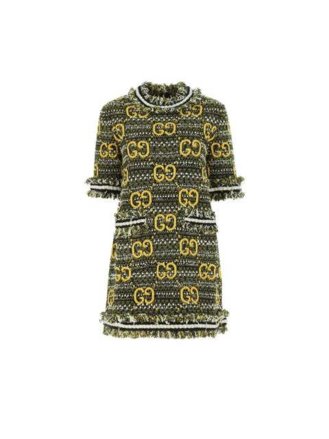 GUCCI GG Tweed Lamé Mini Dress