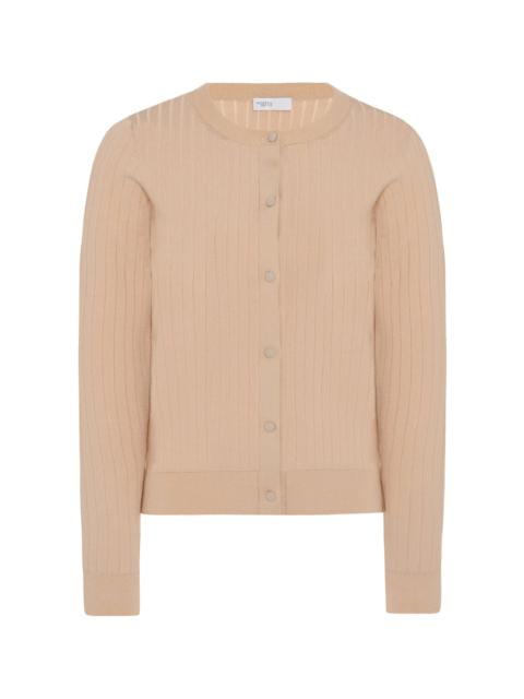 ROSETTA GETTY Ribbed-Knit Cardigan neutral