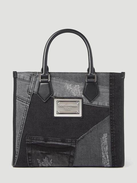 Dolce & Gabbana Small Patchwork Denim Tote Bag