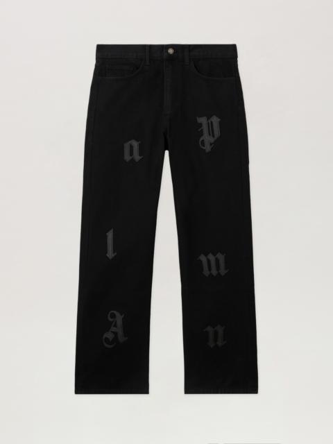 Palm Angels Logo Patch Straight Jeans