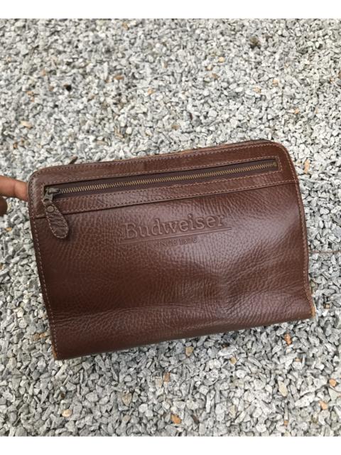 Other Designers Vintage - Vintage Budweiser Leather clutch Bag