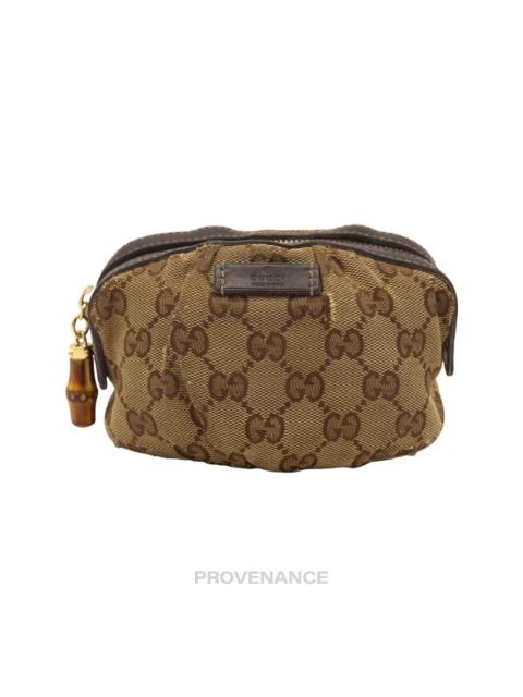 GUCCI Gucci Zip Pouch - GG Canvas Bamboo