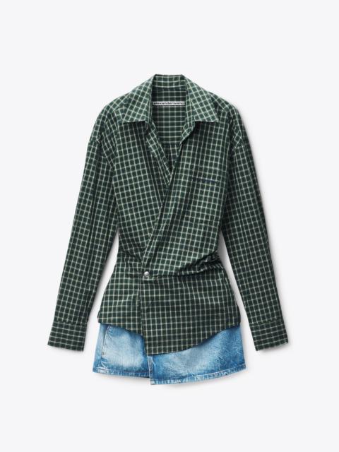 Alexander Wang Pre-styled Wrap Mini Dress in Cotton