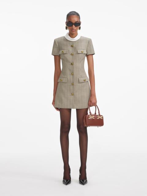 self-portrait Check Wool Mini Dress